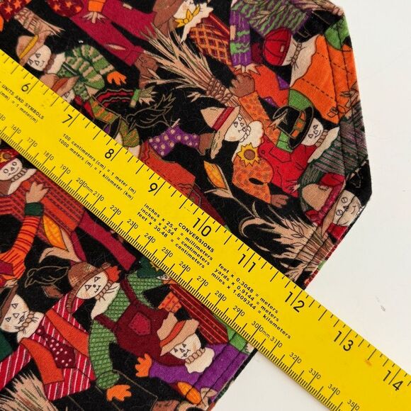 2 Vintage Handmade Scarecrow Fabric Halloween Autumn Placemats - Picture 7 of 8